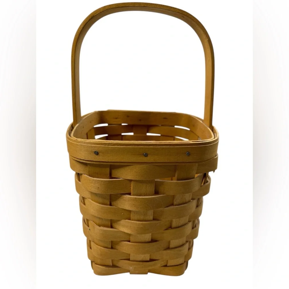 Vintage LONGABERGER Medium Peg Basket 1999 Rare Handwoven Signed Collectible EUC